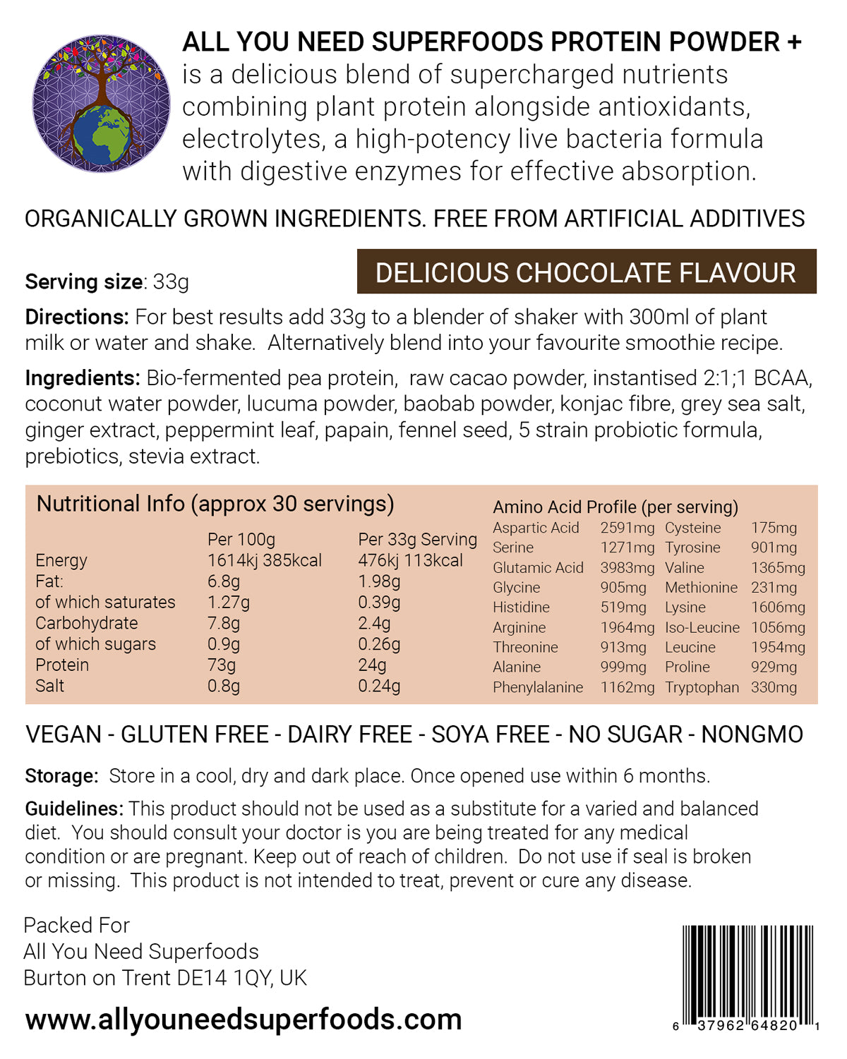 Protein Powder + 1kg  Salted Caramel / Chocolate flavour